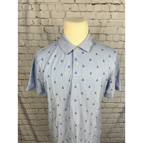 Brooks Brothers Men’s L Original Fit Polo Blue All Over Sail Boat Print Nautical - Picture 5 of 8